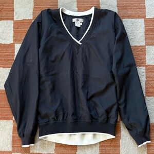 Black V-Neck Pullover windbreaker